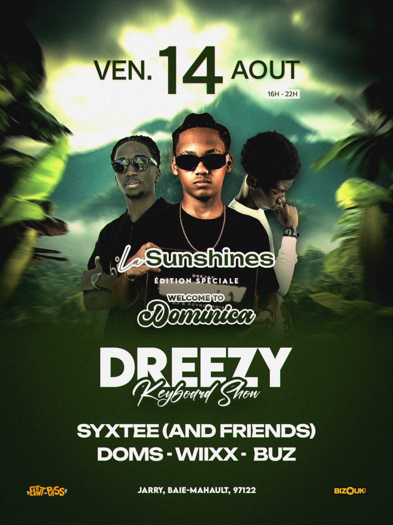 Affiche officielle — La Sunshines : Welcome to Dominica, 14 août